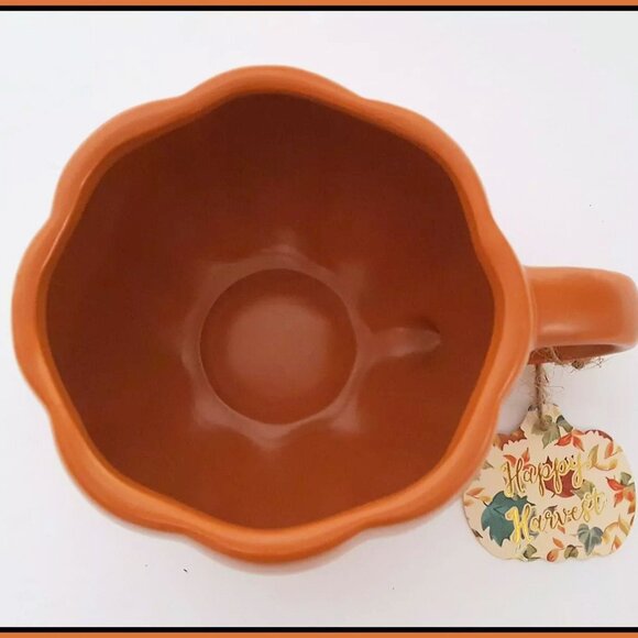 NEW Global Design Happy Harvest Pumpkin Shaped Mug 19 OZ Halloween Thanksgiving - Picture 3 of 4